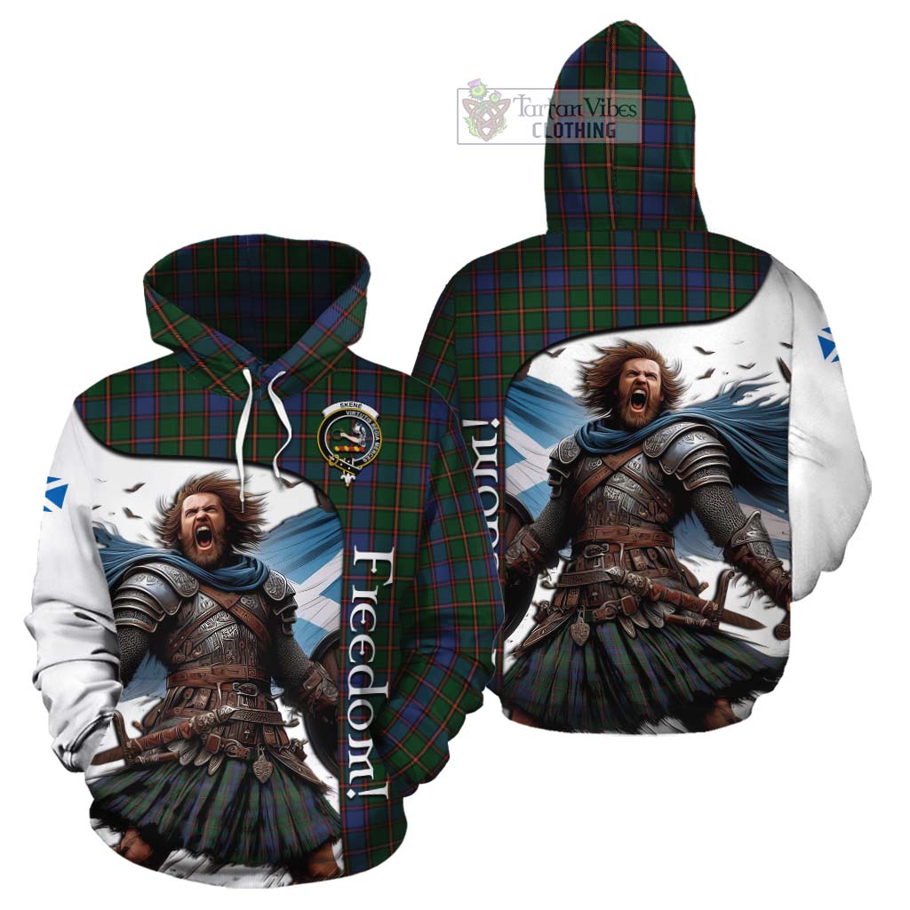 Tartan Vibes Clothing Skene Crest Tartan Cotton Hoodie Inspired by the Freedom of Scottish Warrior