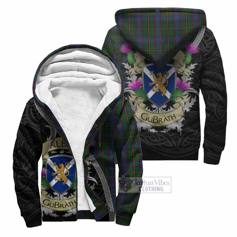 Tartan Vibes Clothing Skene Tartan Family Crest Sherpa Hoodie Lion Rampant Royal Thistle Shield Celtic Inspired