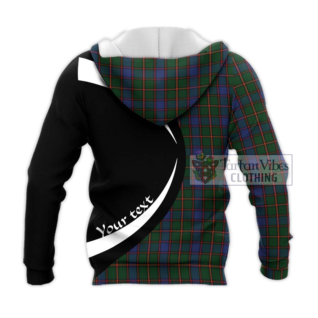 Skene Tartan Knitted Hoodie with Family Crest Circle Style - Tartan Vibes Clothing