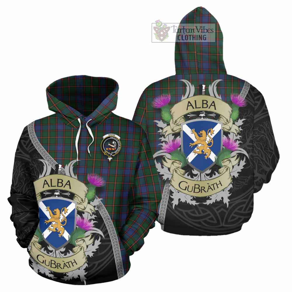 Tartan Vibes Clothing Skene Tartan Family Crest Hoodie Lion Rampant Royal Thistle Shield Celtic Inspired