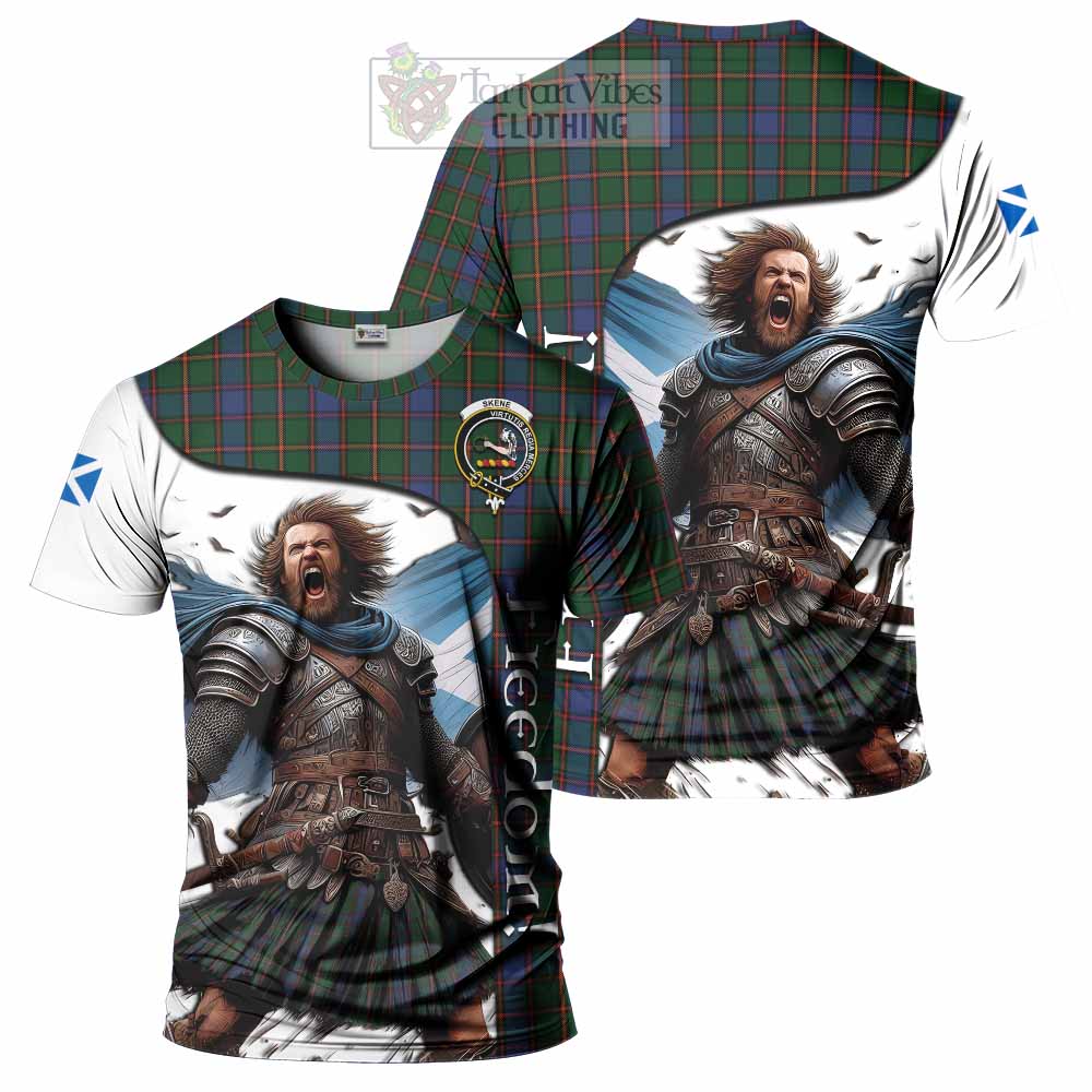 Skene Crest Tartan T-Shirt Inspired by the Freedom of Scottish Warrior