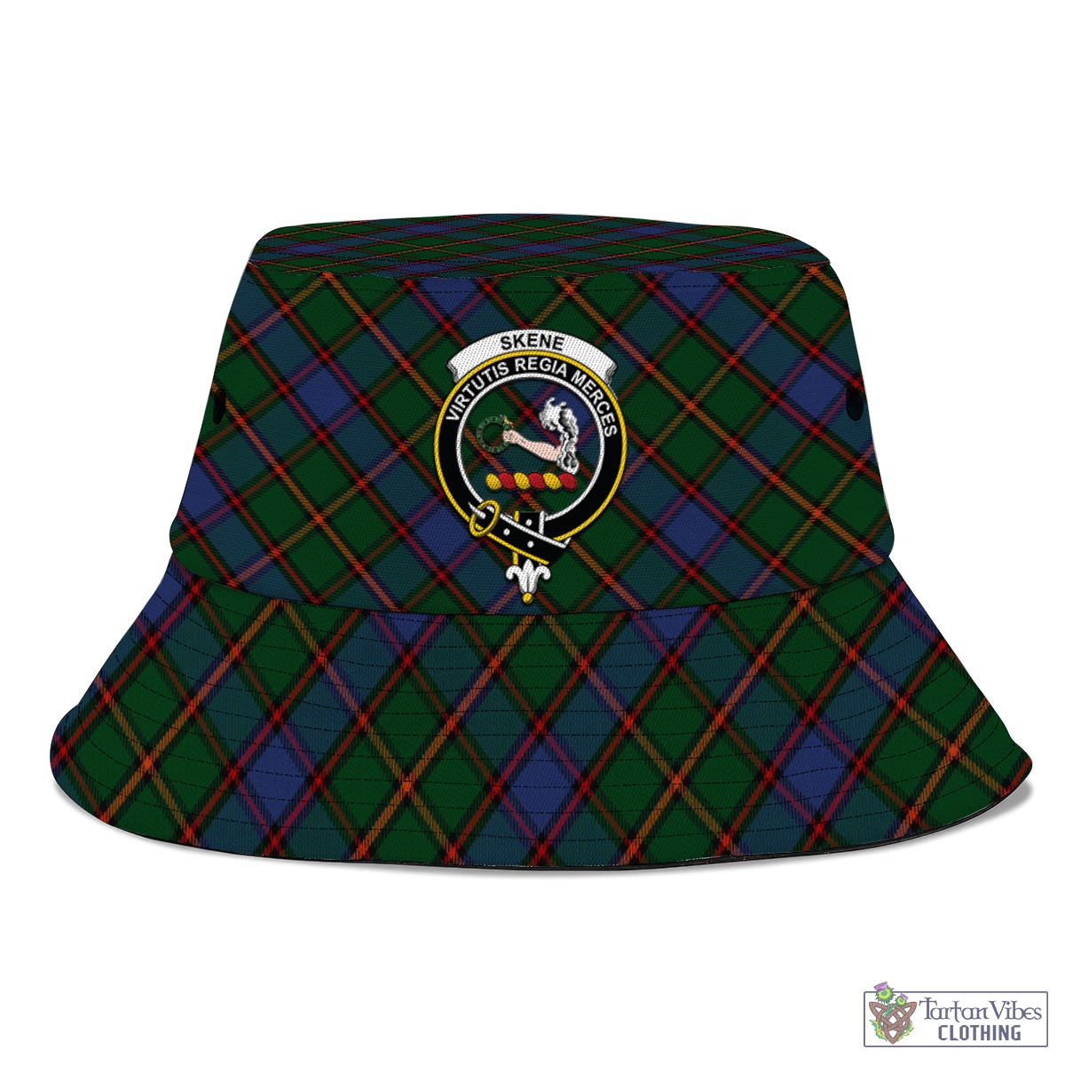 Tartan Vibes Clothing Skene Tartan Bucket Hat with Family Crest