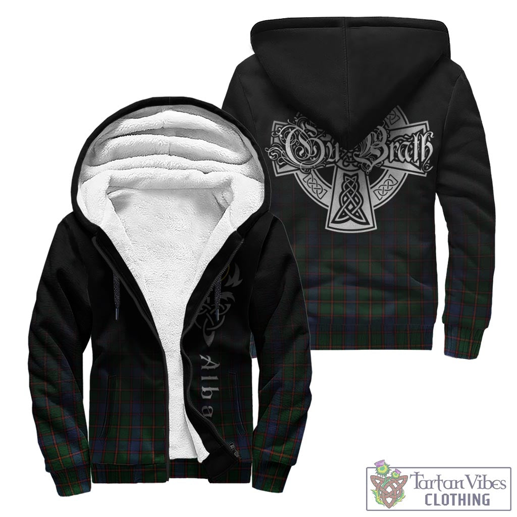 Tartan Vibes Clothing Skene Tartan Sherpa Hoodie Featuring Alba Gu Brath Family Crest Celtic Inspired