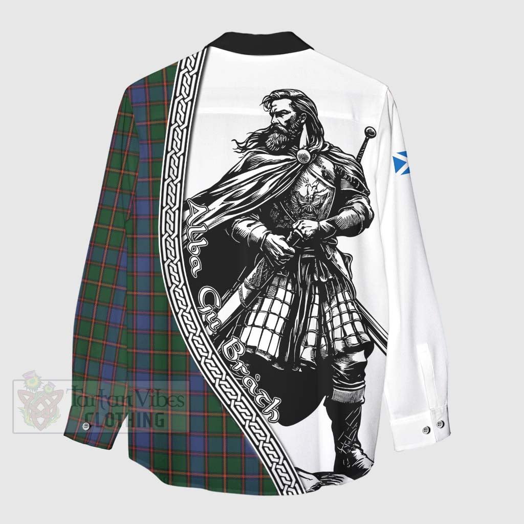 Tartan Vibes Clothing Skene Tartan Clan Crest Women's Casual Shirt with Highlander Warrior Celtic Style