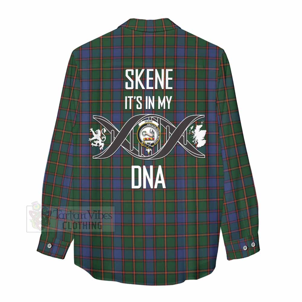 Tartan Vibes Clothing Skene Tartan Women's Casual Shirt with Family Crest DNA In Me Style