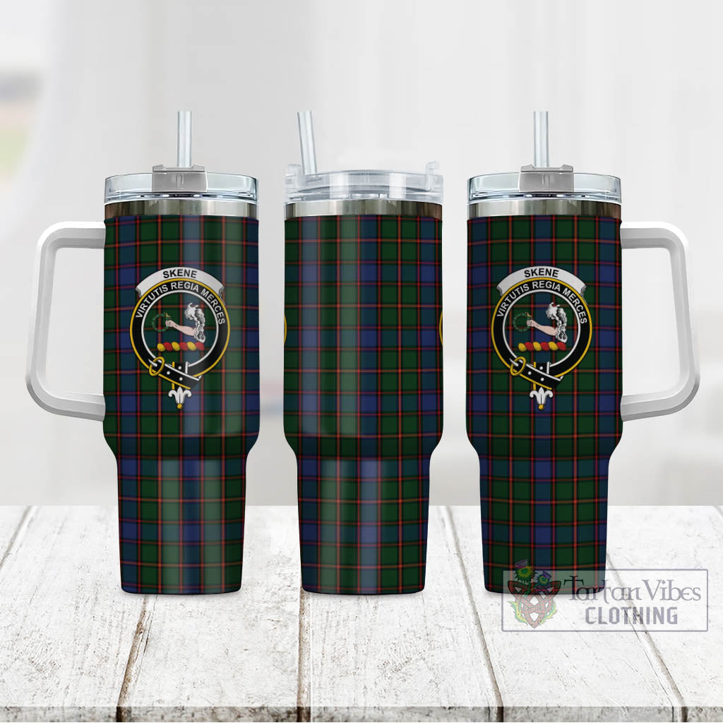 Tartan Vibes Clothing Skene Tartan and Family Crest Tumbler with Handle