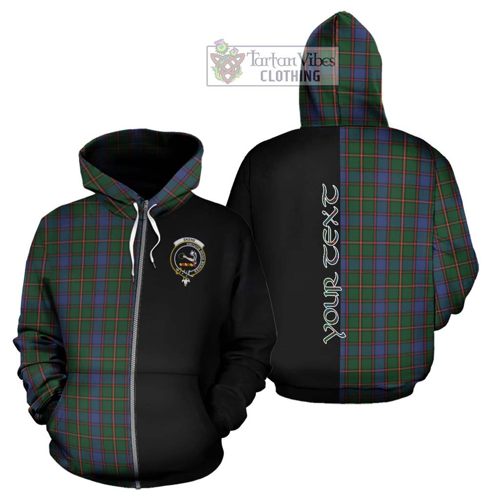 Skene Tartan Hoodie with Family Crest and Half Of Me Style - Tartanvibesclothing Shop
