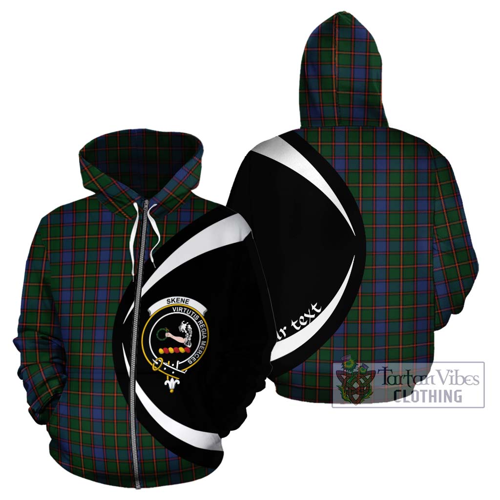 Skene Tartan Hoodie with Family Crest Circle Style - Tartan Vibes Clothing