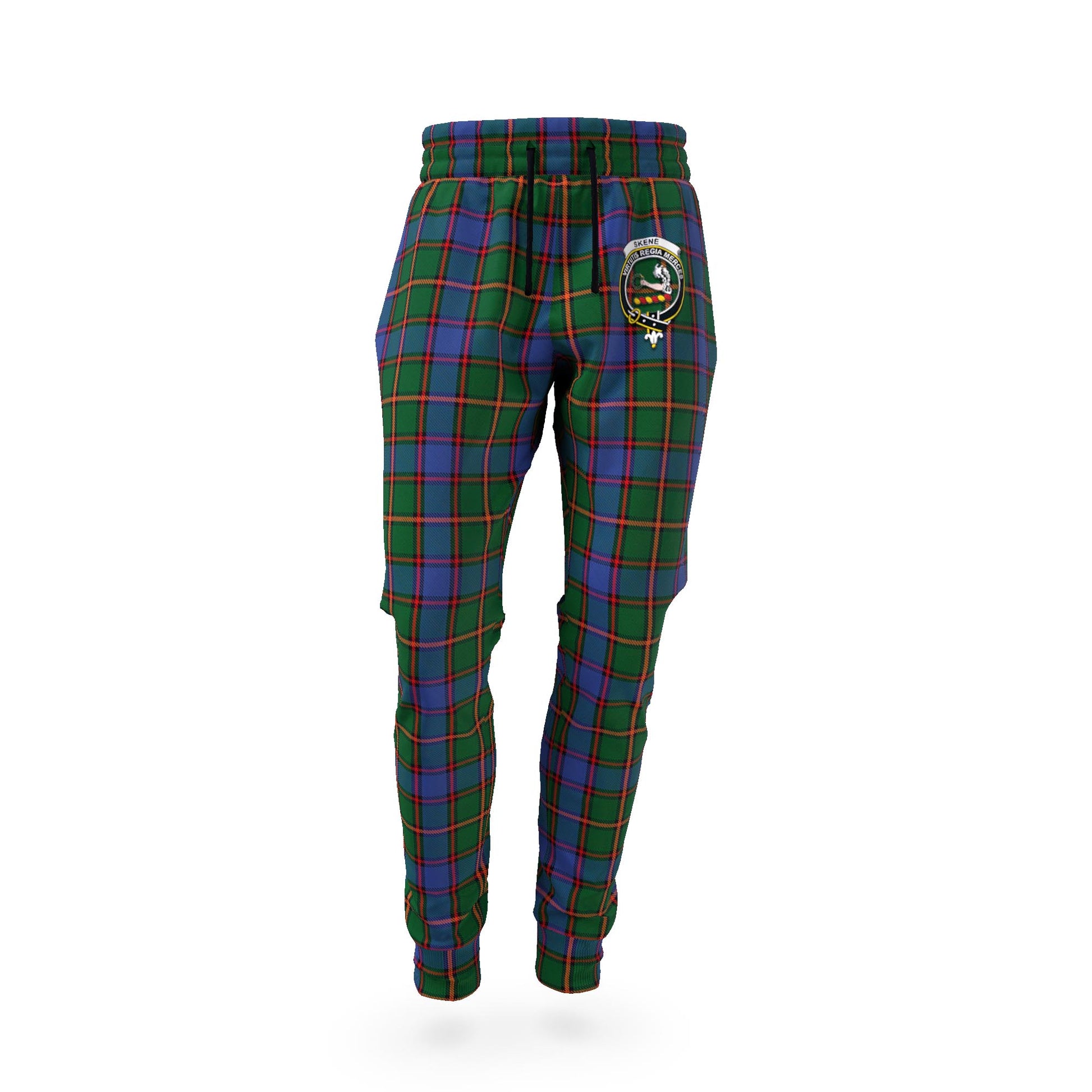 Skene Tartan Joggers Pants with Family Crest - Tartan Vibes Clothing
