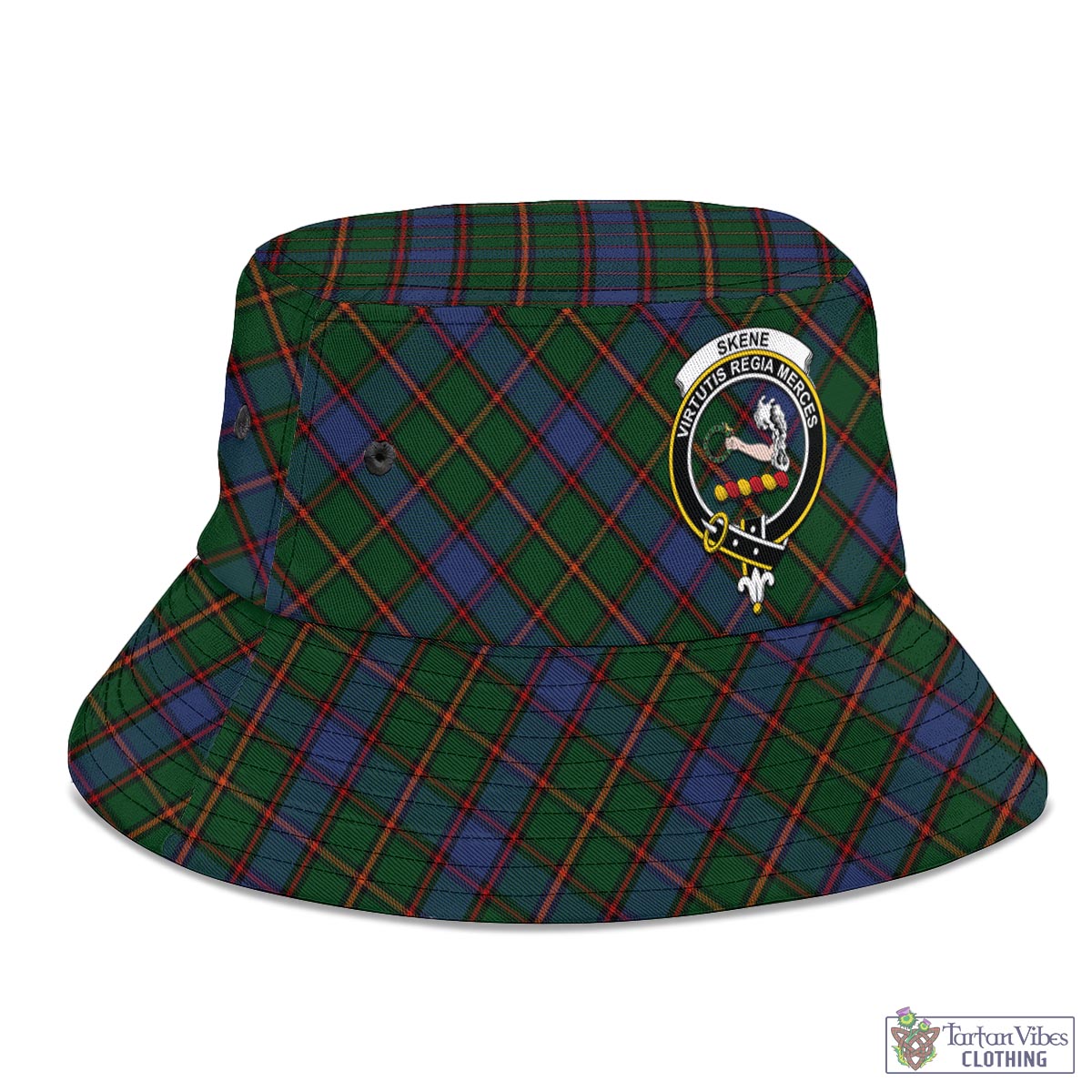Tartan Vibes Clothing Skene Tartan Bucket Hat with Family Crest