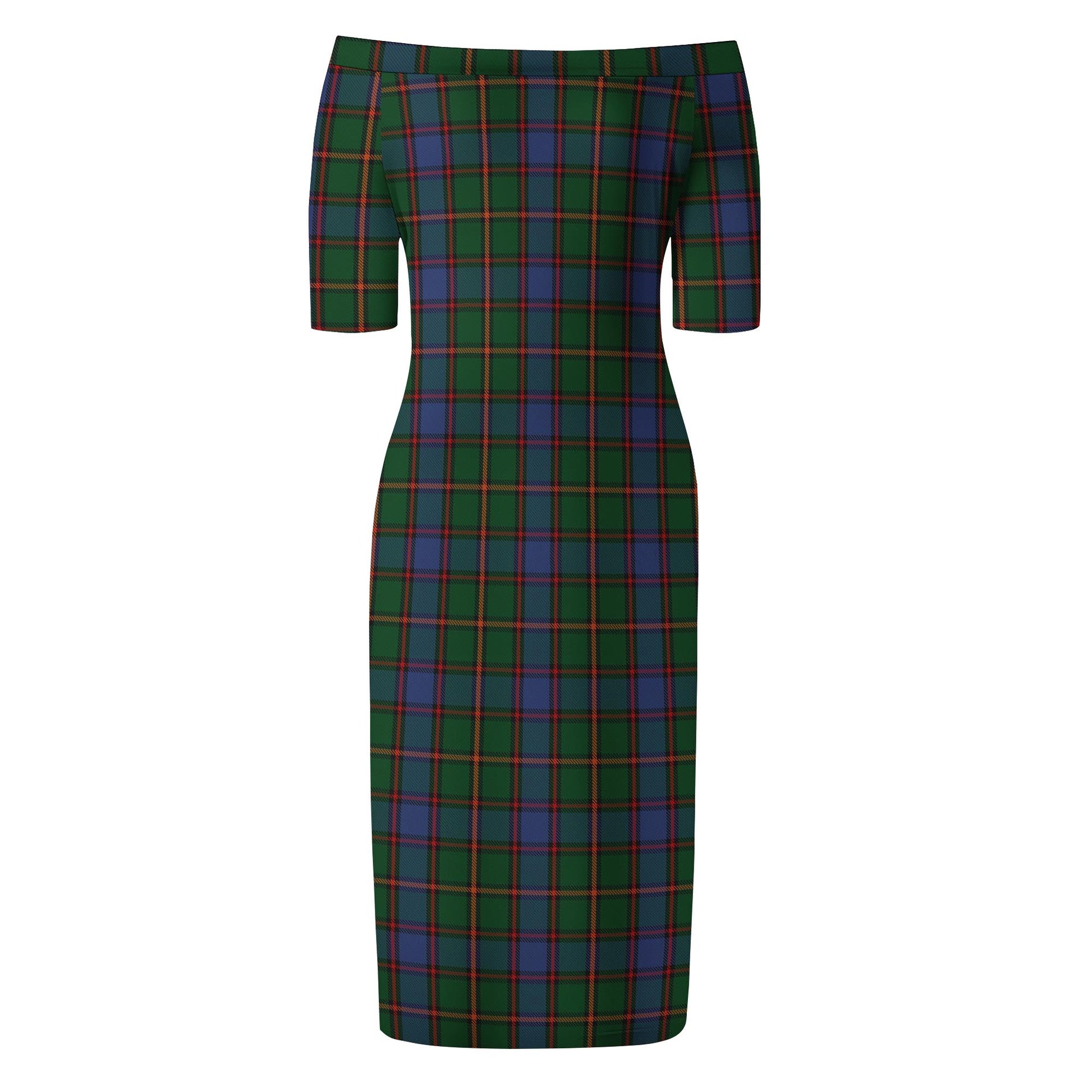 Skene Tartan Off Shoulder Lady Dress - Tartanvibesclothing