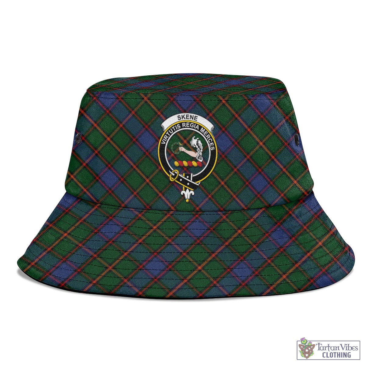 Tartan Vibes Clothing Skene Tartan Bucket Hat with Family Crest