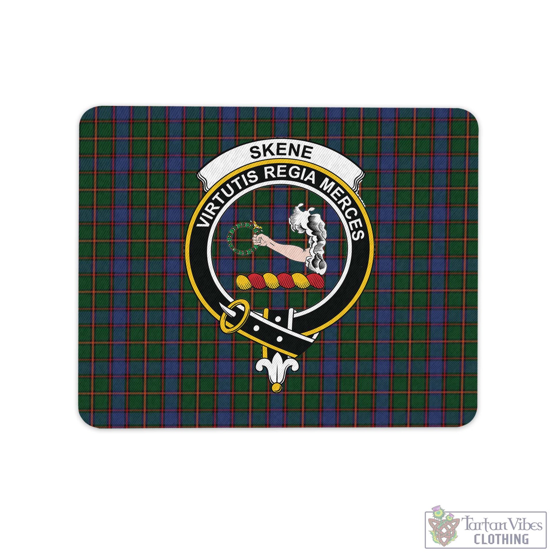 Tartan Vibes Clothing Skene Tartan Mouse Pad with Family Crest