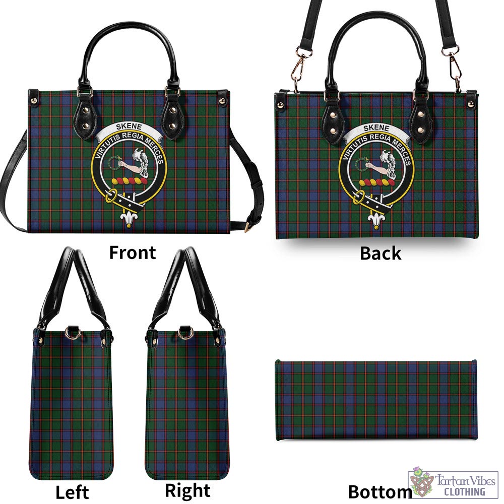 Tartan Vibes Clothing Skene Tartan Luxury Leather Handbags with Family Crest