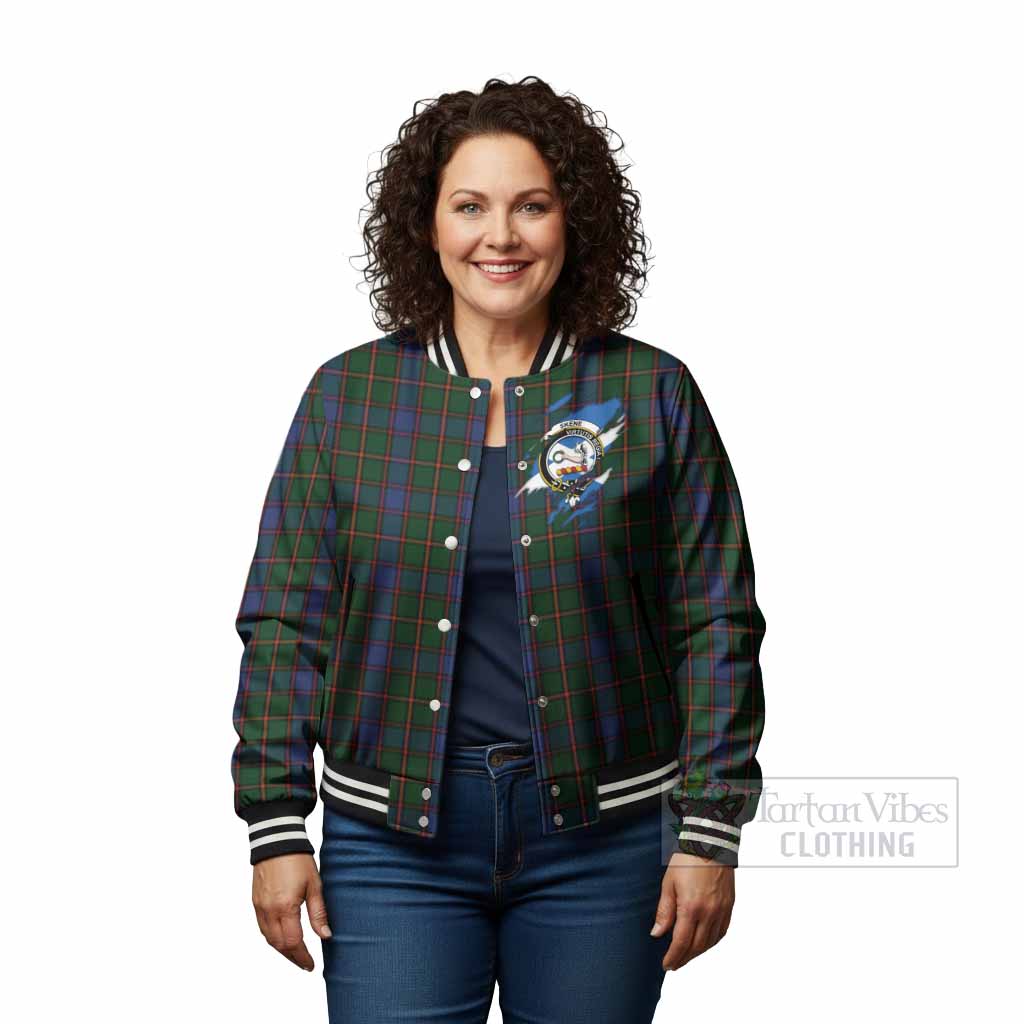 Skene Clan Crest In Me Tartan Baseball Jacket Scotland Flag Style