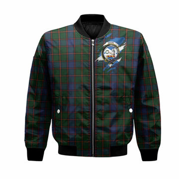 Skene Clan Crest In Me Tartan Bomber Jacket Scotland Flag Style
