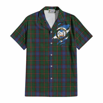 Skene Clan Crest In Me Tartan Cotton Hawaiian Shirt Scotland Flag Style