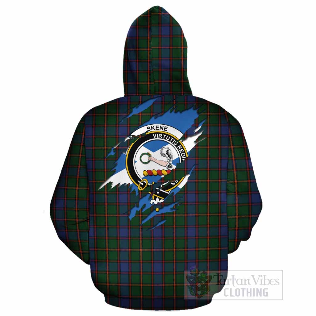 Skene Clan Crest In Me Tartan Cotton Hoodie Scotland Flag Style