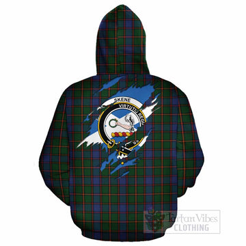 Skene Clan Crest In Me Tartan Cotton Hoodie Scotland Flag Style