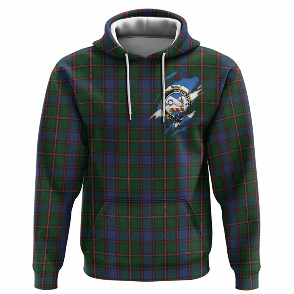 Skene Clan Crest In Me Tartan Hoodie Scotland Flag Style