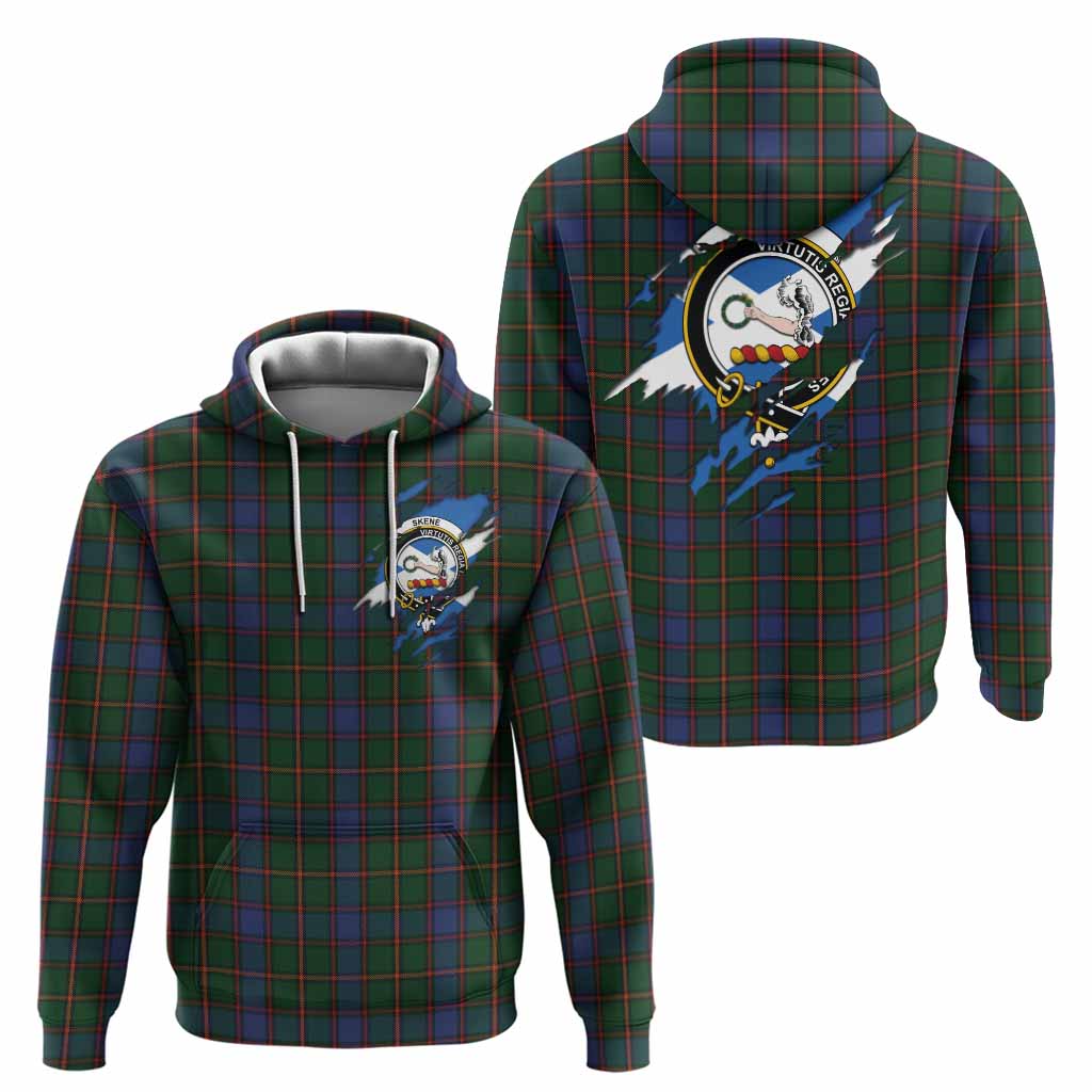 Skene Clan Crest In Me Tartan Hoodie Scotland Flag Style