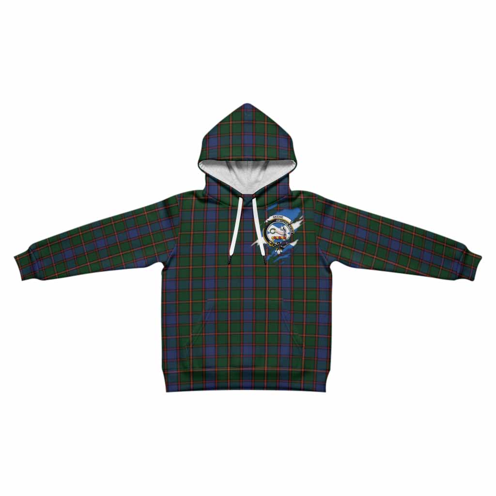 Skene Clan Crest In Me Tartan Kid Hoodie Scotland Flag Style