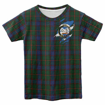 Skene Clan Crest In Me Tartan Kid T-shirt Scotland Flag Style