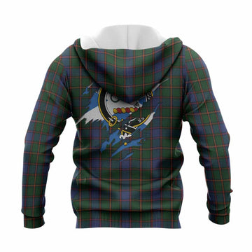 Skene Clan Crest In Me Tartan Knitted Hoodie Scotland Flag Style