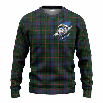 Skene Clan Crest In Me Tartan Knitted Sweater Scotland Flag Style