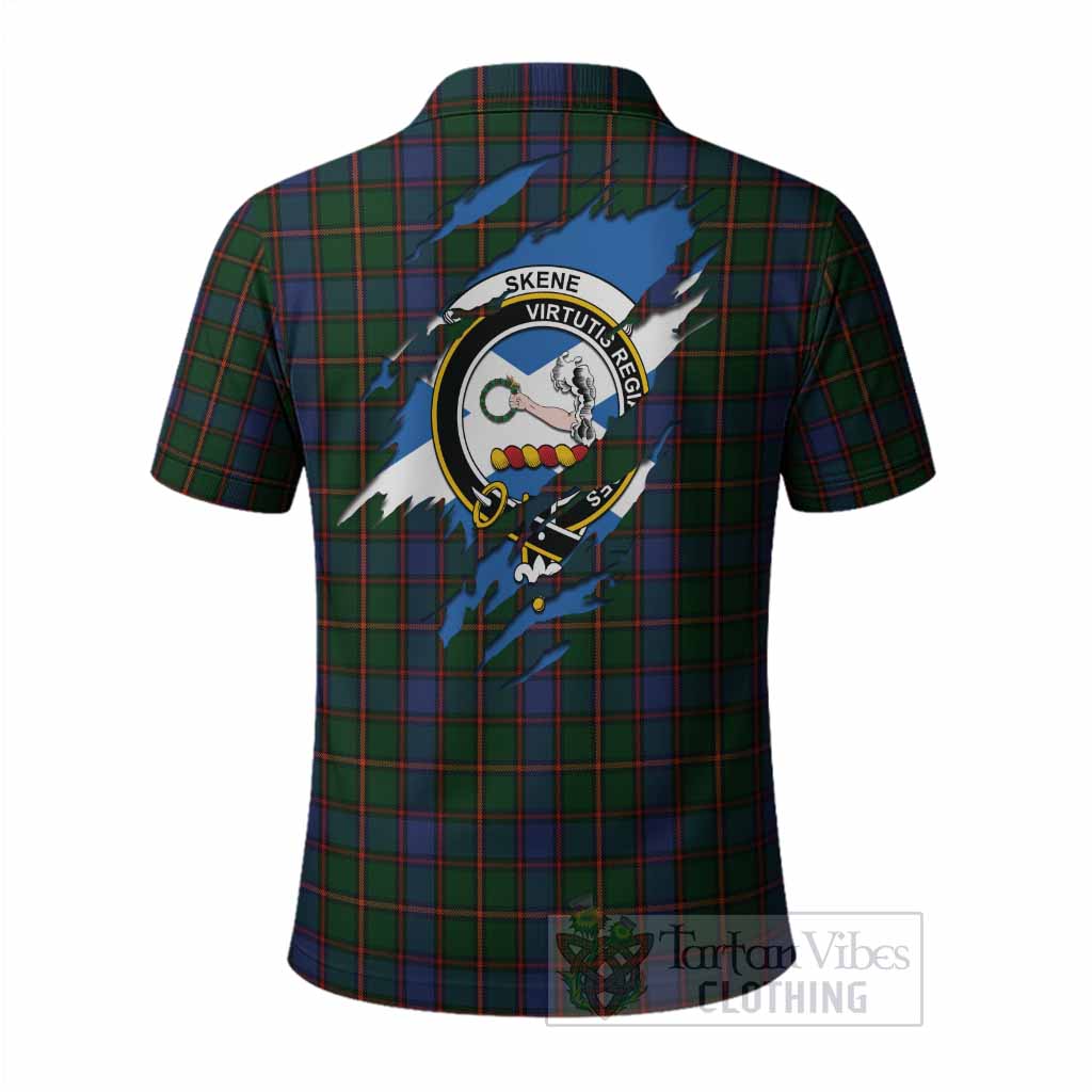 Skene Clan Crest In Me Tartan Polo Shirt Scotland Flag Style