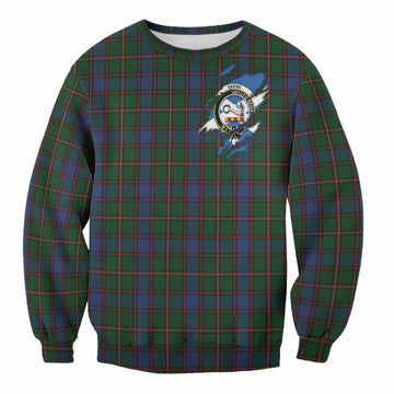 Skene Clan Crest In Me Tartan Sweatshirt Scotland Flag Style