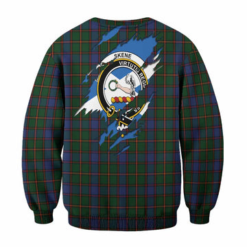 Skene Clan Crest In Me Tartan Sweatshirt Scotland Flag Style