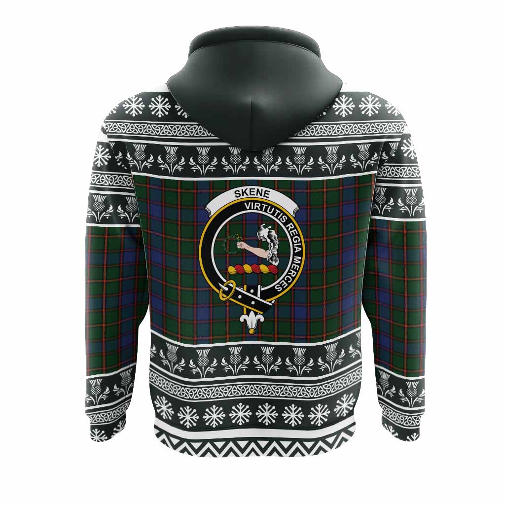 Skene Clan Tartan Christmas Hoodie with Family Crest - Tartan Vibes Clothing