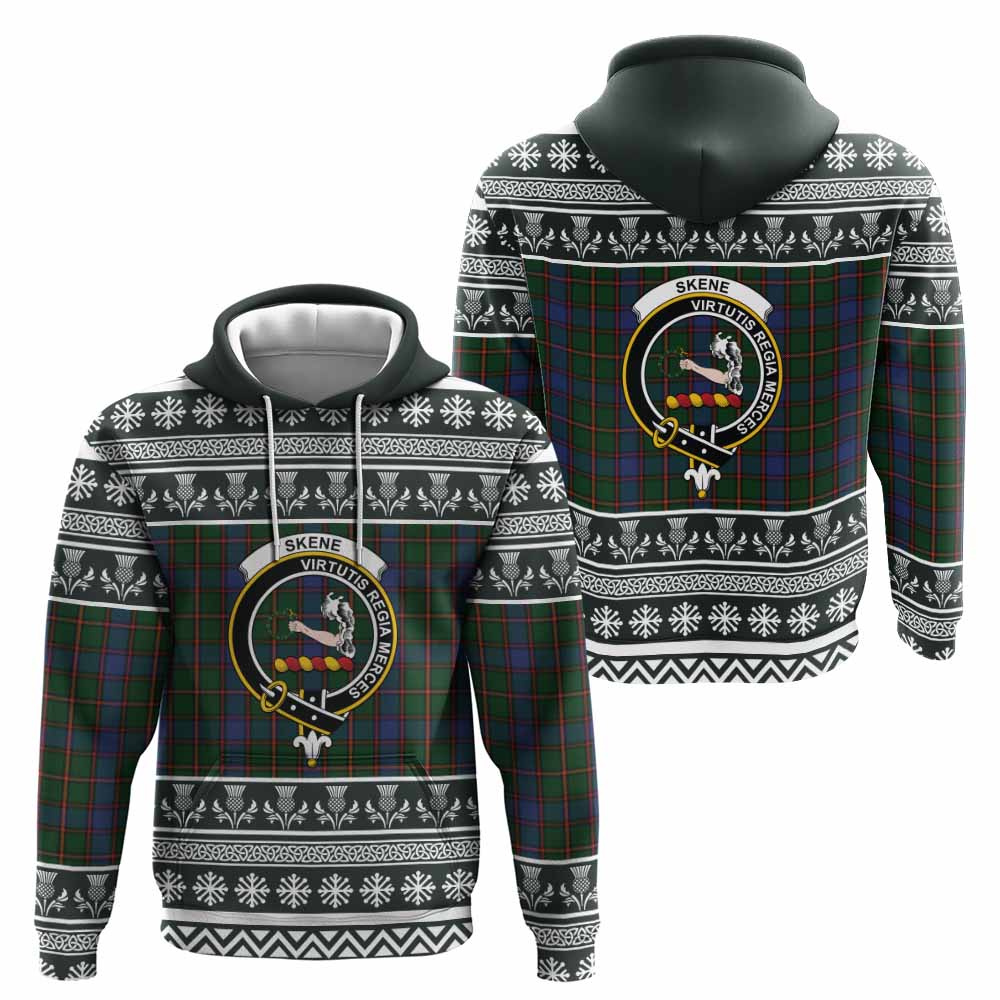 Skene Clan Tartan Christmas Hoodie with Family Crest - Tartan Vibes Clothing