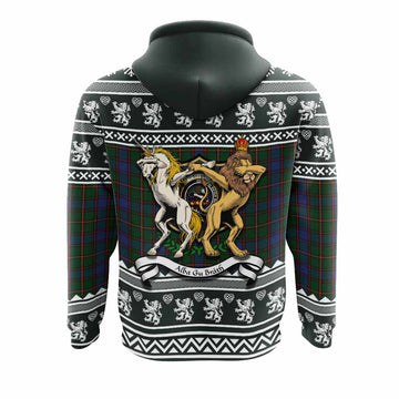 Skene Clan Tartan Crest Christmas Hoodie Coat of Arms Funny Style