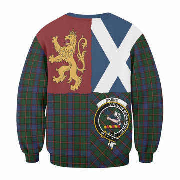 Skene Crest Tartan Sweatshirt with Lion Rampant Saltire Style