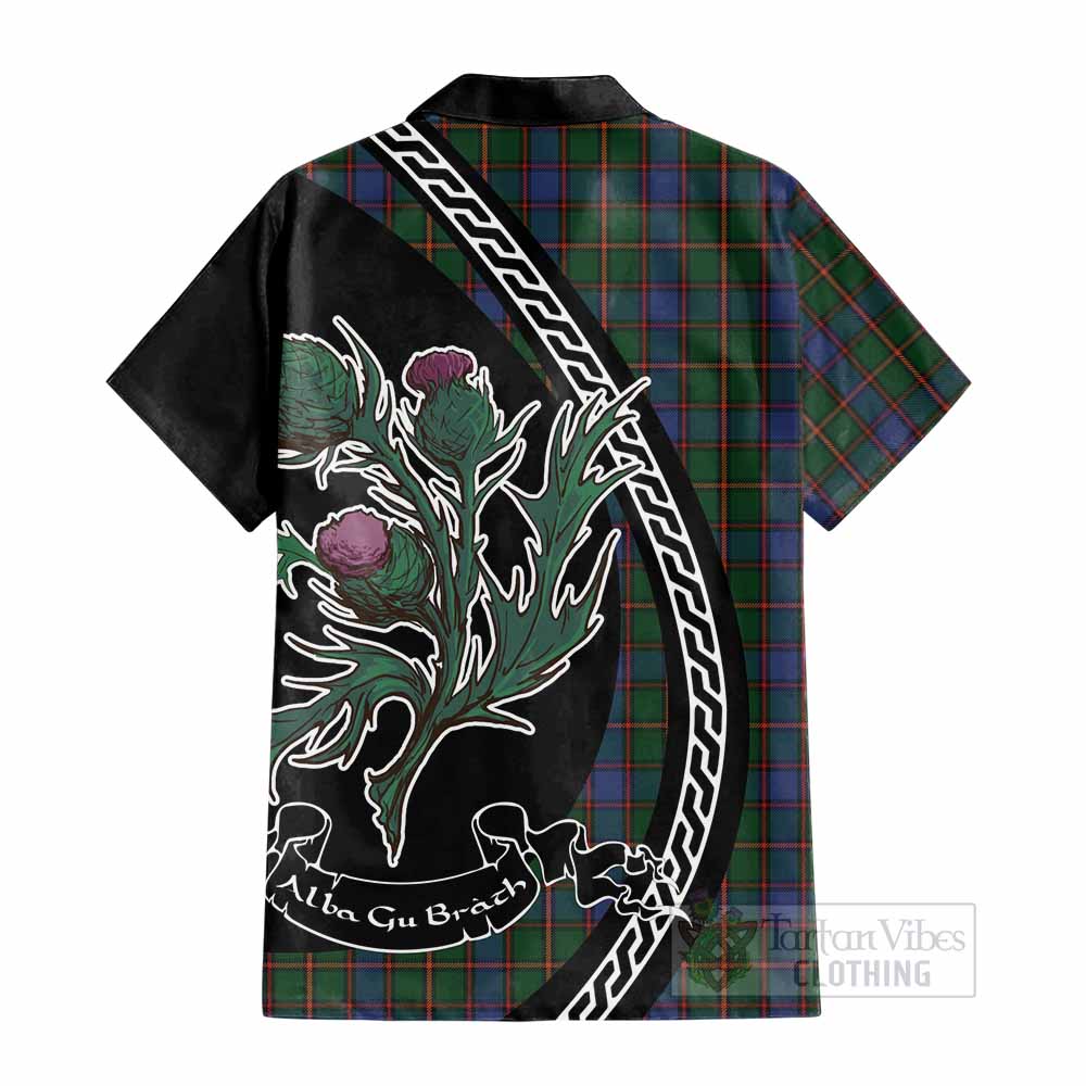 Skene Family Crest Tartan Cotton Hawaiian Shirt Alba Thistle Inspired - Tartan Vibes Clothing