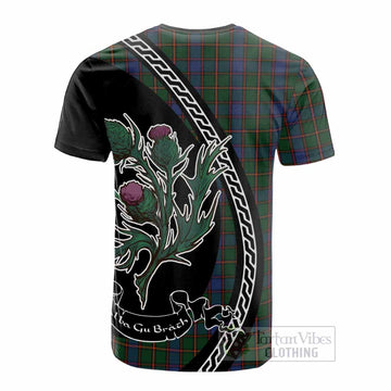 Skene Family Crest Tartan Cotton T-shirt Alba Thistle Inspired - Tartan Vibes Clothing