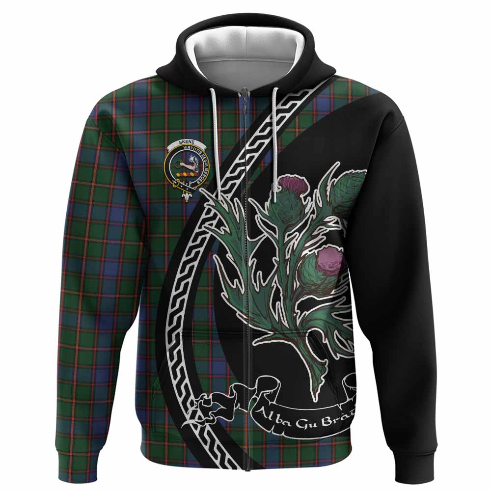Skene Family Crest Tartan Hoodie Alba Thistle Inspired - Tartan Vibes Clothing