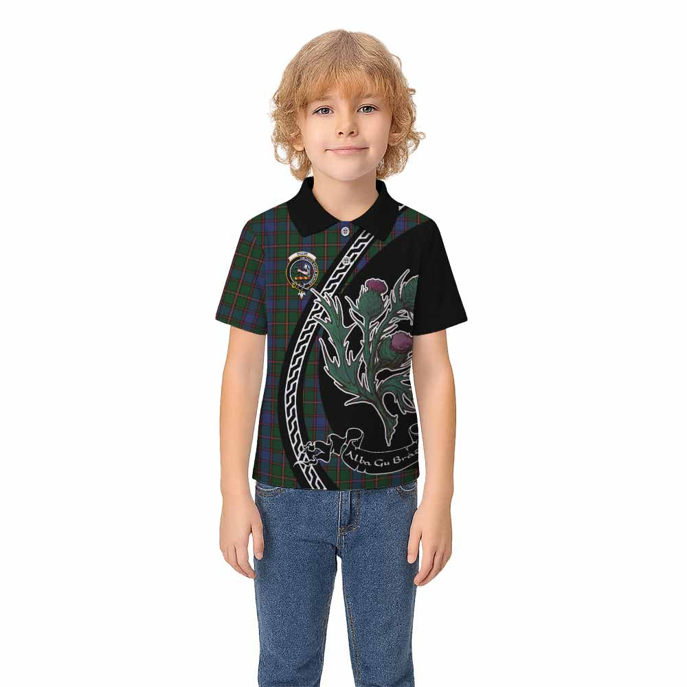 Skene Family Crest Tartan Kid Polo Shirt Alba Thistle Inspired - Tartan Vibes Clothing