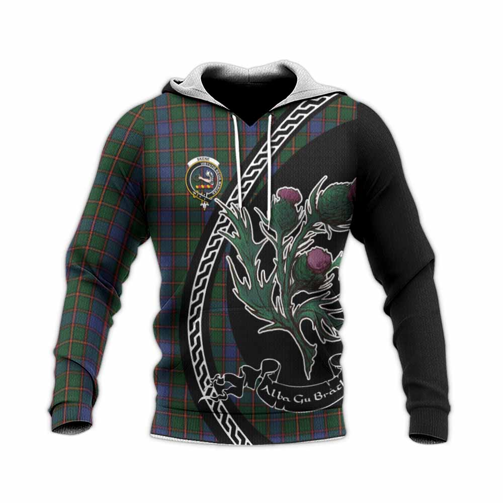 Skene Family Crest Tartan Knitted Hoodie Alba Thistle Inspired - Tartan Vibes Clothing
