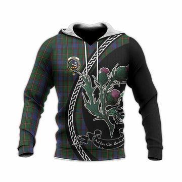 Skene Family Crest Tartan Knitted Hoodie Alba Thistle Inspired - Tartan Vibes Clothing