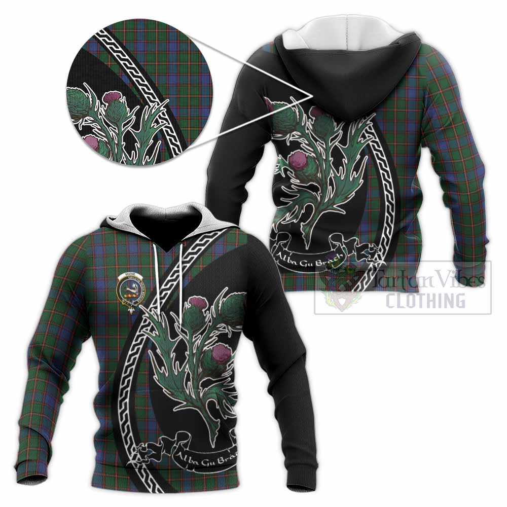 Skene Family Crest Tartan Knitted Hoodie Alba Thistle Inspired - Tartan Vibes Clothing