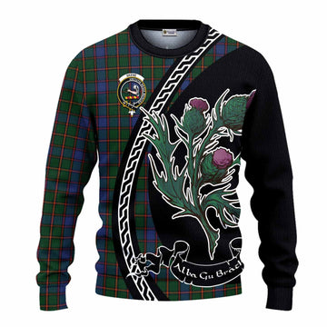Skene Family Crest Tartan Knitted Sweater Alba Thistle Inspired - Tartan Vibes Clothing