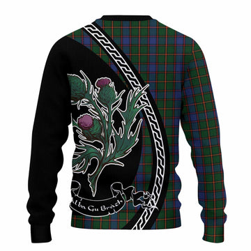 Skene Family Crest Tartan Knitted Sweater Alba Thistle Inspired - Tartan Vibes Clothing