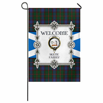 Skene Family Crest Tartan Welcome Garden Flag Saltire Harmony Style - Tartan Vibes Clothing