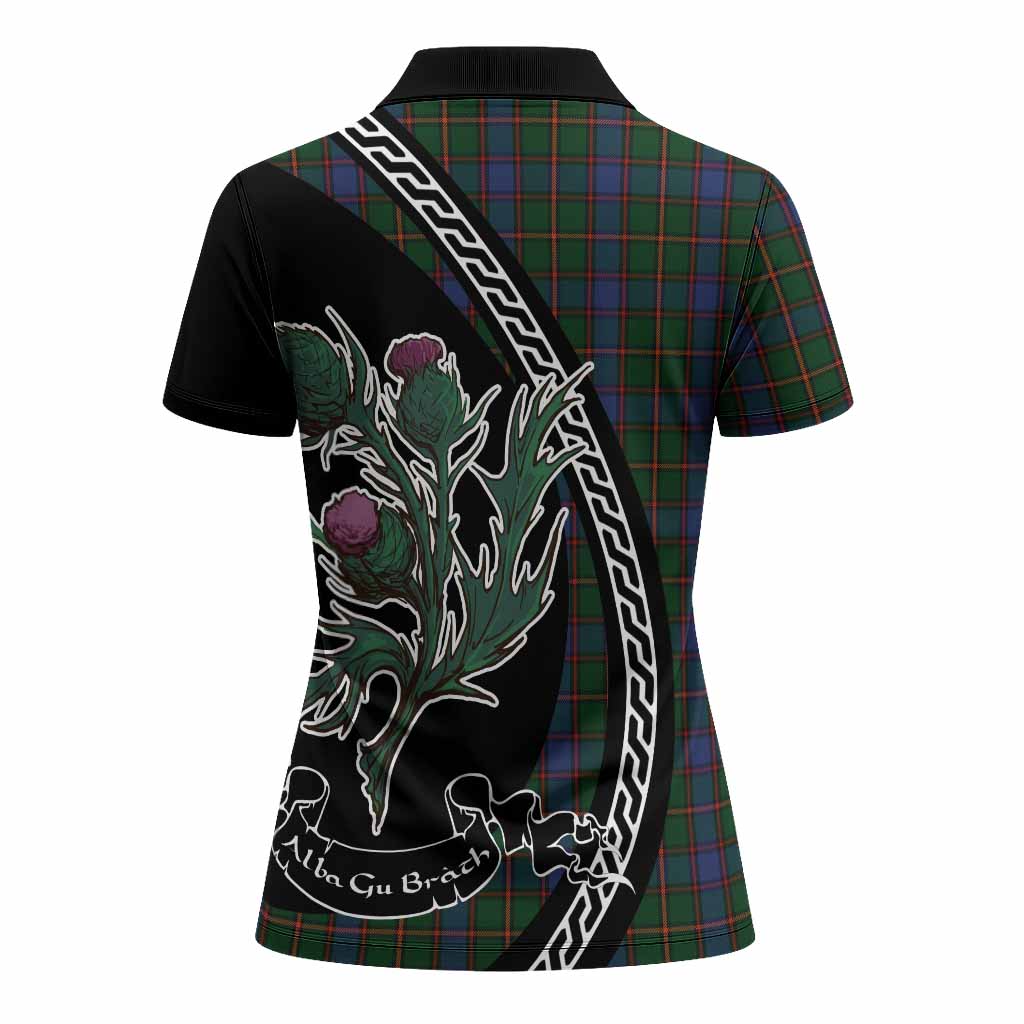 Skene Family Crest Tartan Women Polo Shirt Alba Thistle Inspired - Tartan Vibes Clothing