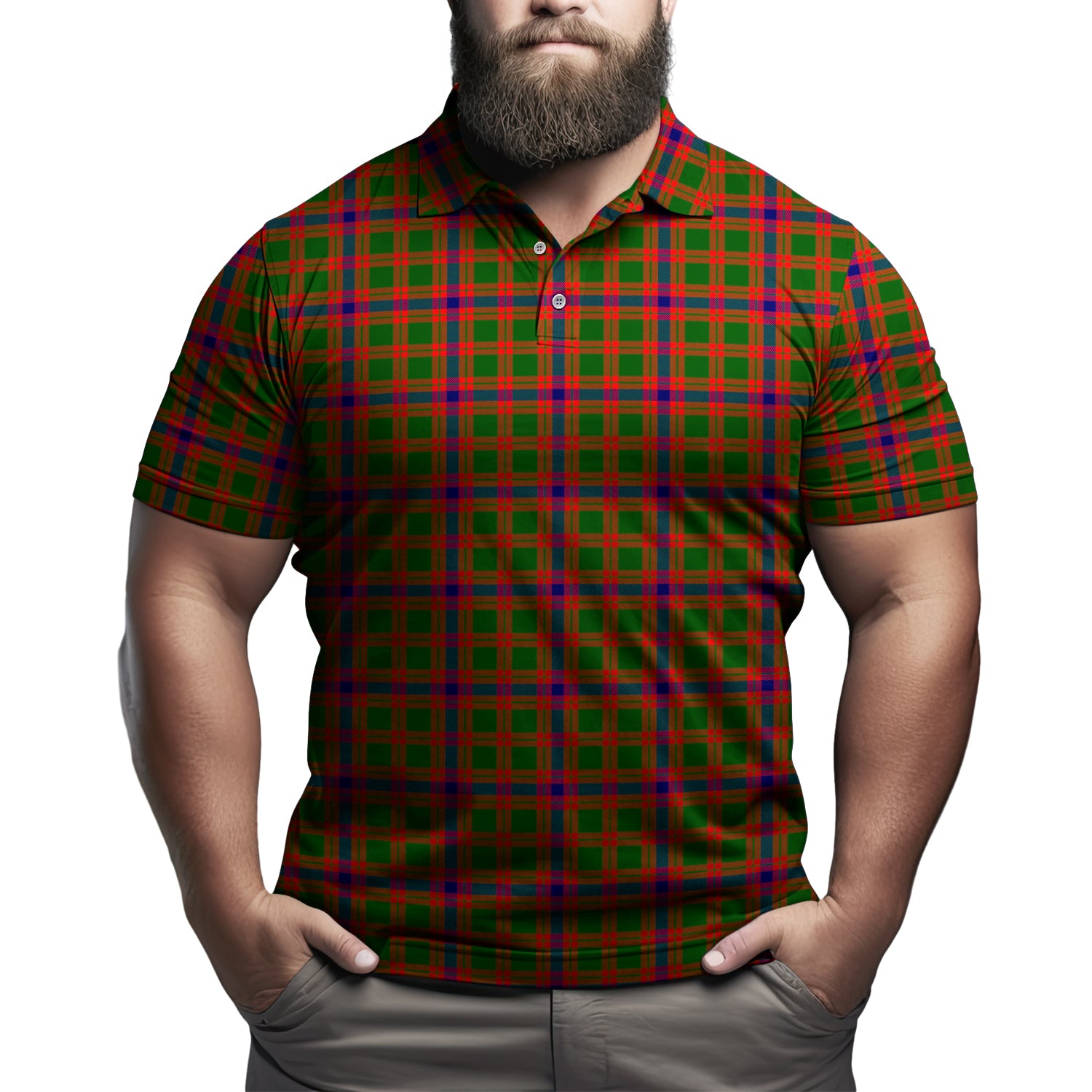 Skene Modern Tartan Mens Polo Shirt