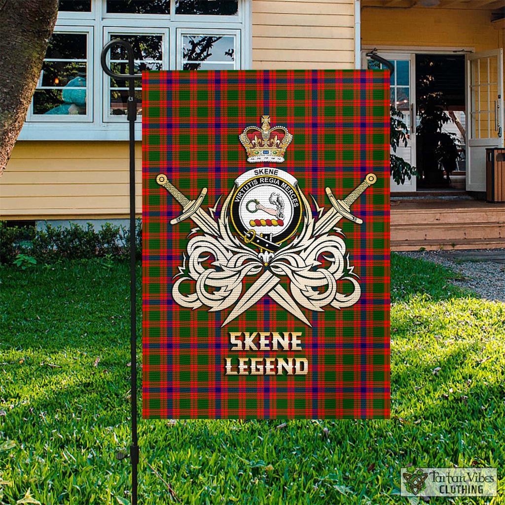 Tartan Vibes Clothing Skene Modern Tartan Flag with Clan Crest and the Golden Sword of Courageous Legacy