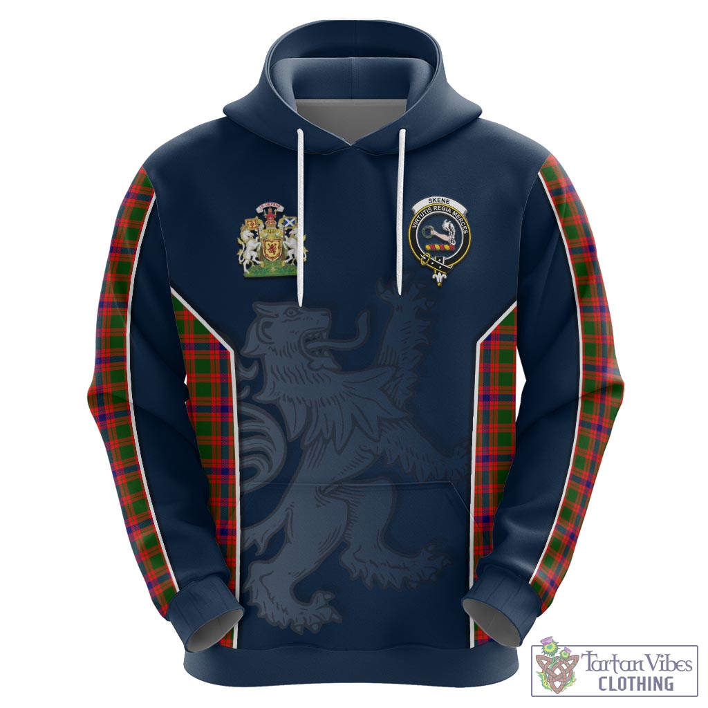 Tartan Vibes Clothing Skene Modern Tartan Hoodie with Family Crest and Lion Rampant Vibes Sport Style